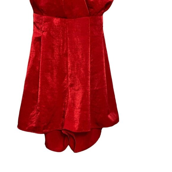Zara  Red Jumpsuite Sleeveless Spaghetti Straps Tie Back Romper Medium - Picture 9 of 16